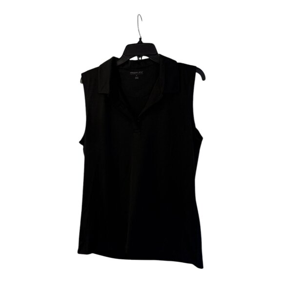 Maggie Lane Tops - Maggie Lane Sleeveless Polo Shirt Black Lightweight Activewear Top Size XL